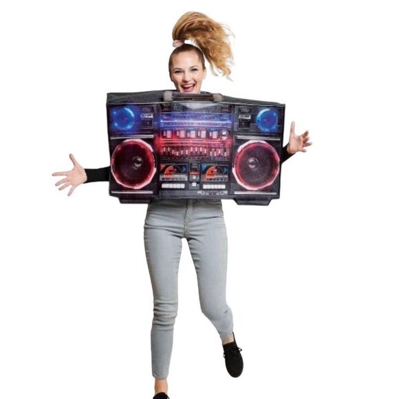 Retro Light Up Boombox Costume for Adults Youth Foam-Backed - Picture 1 of 8